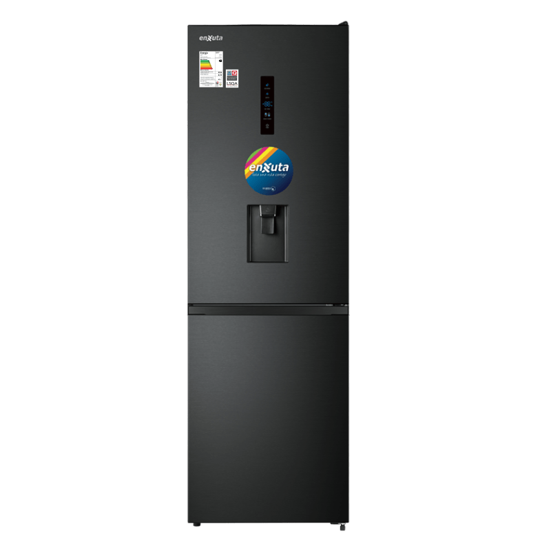 Refrigerador combi Enxuta negro con dispensador